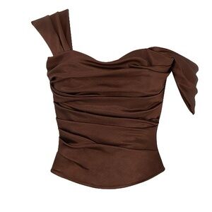 House of CB Chocolate Brown AYELEN
Brown Taffeta Off Shoulder Draped Corset
